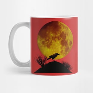 Raven and full moon Mug